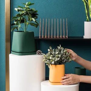 Morandi Color Fresh Round Ins Style Ceramic Vase Flowerpot For Scindapsus Aureus Potted Plant thumbnail-3