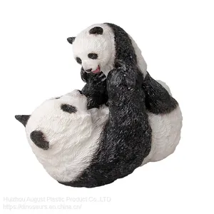 Plastic Female Giant Panda Figurine Soft Vinyl China Panda Animal Model Toys Jungle Animal Action Figure for Kids Gifts thumbnail-1