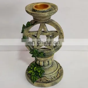 Wiccan Pentacle Candlesticks Candleholders Tarot Magic Statues Resin Mold Gifts Crafts Indoor Home Decoration thumbnail-2
