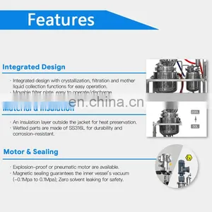 Good Price Lab Pilot Scale Laboratory Chemical Heated Filter Jacketed Crystallization Vacuum Sealed Stainless Steel Reactor for thumbnail-3