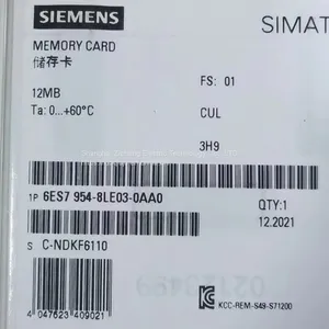 6ES79548LL030AA0Siemens PLC Memory Card for S7-1200/1500 CPU/SINAMICS, 3, 3 V Flash, 256MB thumbnail-1