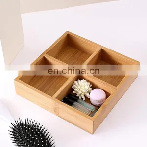 Custom Desktop Earrings Bead Coin Makeup Cosmetic Jewelry Sneaker Tea Organizer Home Cross Storage Wooden Bamboo Cube Boxes thumbnail-4