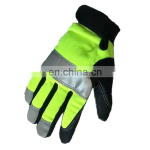 Factory Mechanical Reflective Mechanic Safety Repair Non-Slip Industrial Synthetic Leather Work Gloves thumbnail-3