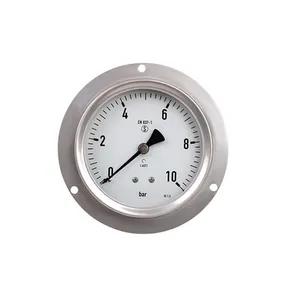 Stainless Steel Back Mounting Pressure Gauge, Shock-resistant Pressure Gauge for Water, Oil and Gas Hydraulics, Axial Pressure Gauge With Edge thumbnail-2