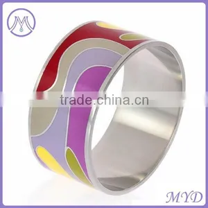 European Fashion Stainless Steel Enamel Cloisonne Bangle thumbnail-5