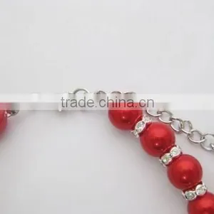 Rhinstone Heart Charm Pearl Pet Necklace Jewelry for Cat Dogs thumbnail-4