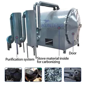 Biochar Wood Jute Sticks Charcoal Making Machine Carbonization Furnace EPC thumbnail-3
