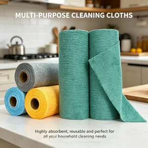 Essuie-tout en microfibre multicolores, doux, à séchage rapide et non rayant pour la cuisine, la salle de bain et la voiture thumbnail-3