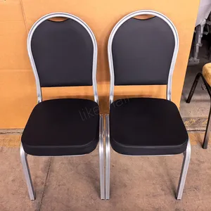 Best Selling Stacking Metal Frame High Density Foam BS 5852 TUV Certified 250kg Load Banquet Chair thumbnail-3