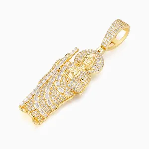 Shining Star Jewelry Men's Solid Silver St Jude San Judas Tadeo Iced Pendant thumbnail-1