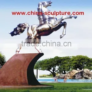 Best Sold High Quality Arts Comtemprary Stainless Steel Horse Sculpture thumbnail-1