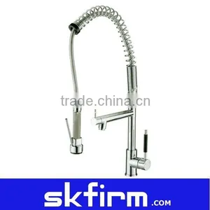 Springking Brushed Nickel Water Mixer Pull Out Faucet Dual Spray thumbnail-1