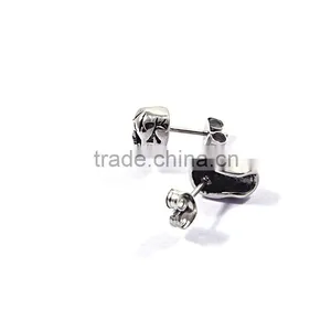 Best Selling Jewelry Stainless Steel Mens Punk Skull Earrings thumbnail-3