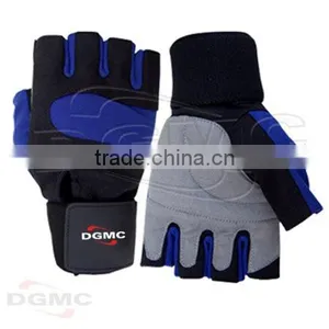 Wrist Wrap Gel Grip Leather Weight Lifting Gloves thumbnail-1