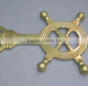 Brass Ship Wheel Bottle Opener thumbnail-1