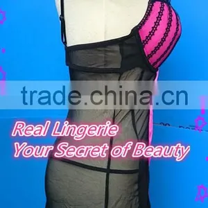 Mesh & Satin Lingerie Set, Sexy Babydolls thumbnail-2