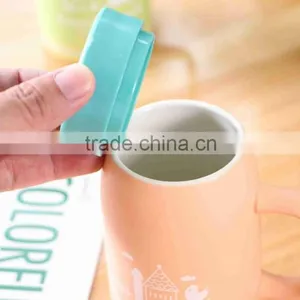 "Pinsun"ceramic Mug With Lid thumbnail-3