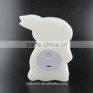 Rabbit Shape Room Thermometer Temperature Displayer LED Color Changing Night Light Lamp for Babies Kids Children thumbnail-5