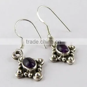 Rare Deep !! Amethyst 925 Sterling Silver Earring, Sterling Silver Jewellery, 925 Silver Jewellery thumbnail-1