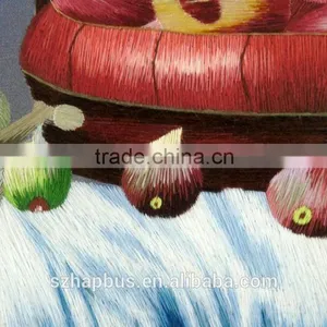 Handmade Embroidery on Silk Fabric for Home Decoration Pomegranate thumbnail-5