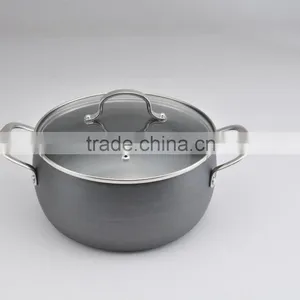 [BSCI Member] Hard-anodized Hard Anodized Aluminum Cooking Pot With Casting-look Handle Coating Available thumbnail-1