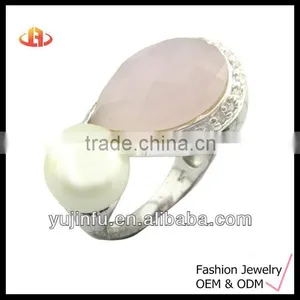 Unique Design Class Ring With Pearl and Gemstone thumbnail-1