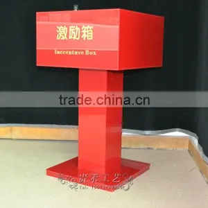 GH-RJ007 China Red Acrylic Donation Boxes With Lock,Elegant Black Donation Box thumbnail-4