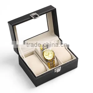 10 Slot Retail Black Leather Watch Display Box thumbnail-3