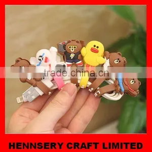 Customized Shape and Logo Soft Pvc Rubber Cute Earbud Cable Winder Quality Choice thumbnail-1
