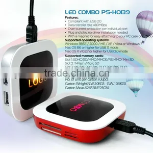 2013 Gracious USB HUB With Card Reader Combo (Lighting Logo) for Promotion thumbnail-1