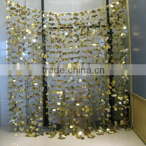 Shiny Metallic Foil Flower Curtain thumbnail-1