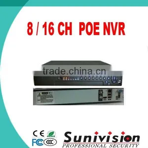 FULL HD NVR 8CH *(1080P/720P)/ 16CH*D1;1/4 DISPLAY; 2*SATA HDD, VGA, RJ45, INTERNET, HDMI OUTPUT, WITH 4CH POE For Camera thumbnail-1
