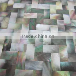 Blacklip Shell Mosaic Tile in Herringbone Pattern,sea Shell Tile thumbnail-3