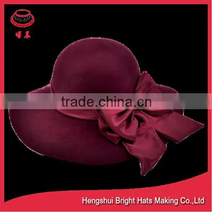 Flower and Bowknot Accessory Type and 100% Wool Material Wool Hat thumbnail-2
