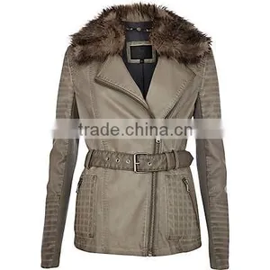 Real Sheepskin Leather,Real Leather Woman Jacket,Real Mink Fur Jacket thumbnail-6