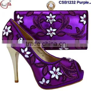 CSB1232 Fashionable New Design High Heel Shoes Matching Bags.italian Shoes Nad Bags for Ladies thumbnail-2