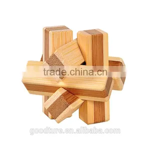 2015 Hot Sale Bamboo IQ Intelligent Puzzle Magic Puzzle Kongming Lock Brain Teaser Model Number GAD1125 thumbnail-1