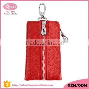Multifunctional Genuine Leather Keychains Pouch Bag Card Holder Key Ring Wallet thumbnail-3