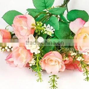 10 Heads Artificial Begonia, 27 cm Royal Blue Artificial Flowers for Home Decor thumbnail-3