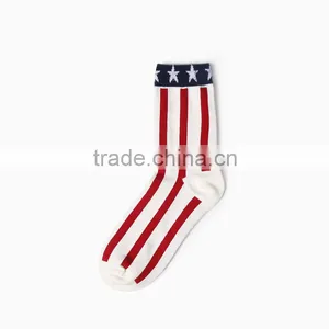 Red and Blue Stars and Stripes Perimeter Crew Socks thumbnail-1