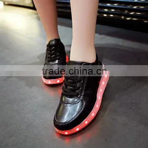 2016 Hot Chaussure Led Novelty New Unise Luminous Shoes Men & Women Fashion USB Recharge Shuffle Girl Elena in Youtube LED Shoes thumbnail-2