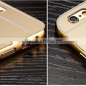 Gold Luxury for Iphone 6/5/5s/5cAluminum Metal Case Acrylic Back Aluminum Bumper thumbnail-1