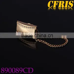 Wholesale Fashion Gold Lapel Pins With Chain thumbnail-1