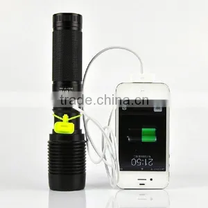 POPPAS 6618 XML T6 Multi Function 5Modes Power Bank LED Torch With Usb Charger thumbnail-4
