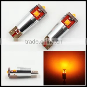 Amber T10 Canbus W5W LED Epistar 3SMD Canbus Error Free Yellow Car Auto LED Light Bulb Lamp Dashboard License Plate Panel Lights thumbnail-1