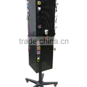 Metal Floor Standing Movable Rotating 4 Sided Display Stand thumbnail-2