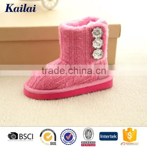 Crochet Knitting Cheap Indoor Outdoor Pink Baby Shoes for Girls thumbnail-1