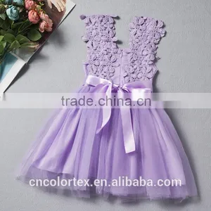 2016 Boutique Girls Clothing Sleeveless Lace Tulle Princess Dress thumbnail-3