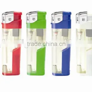Cigarette Plastic Material Gas Electronic Refilling Lighter With LED Light thumbnail-1