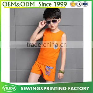 Custom Your Own Design Children Boys Blank Sleeveless t Shirt Embroidery Blank Vest thumbnail-3